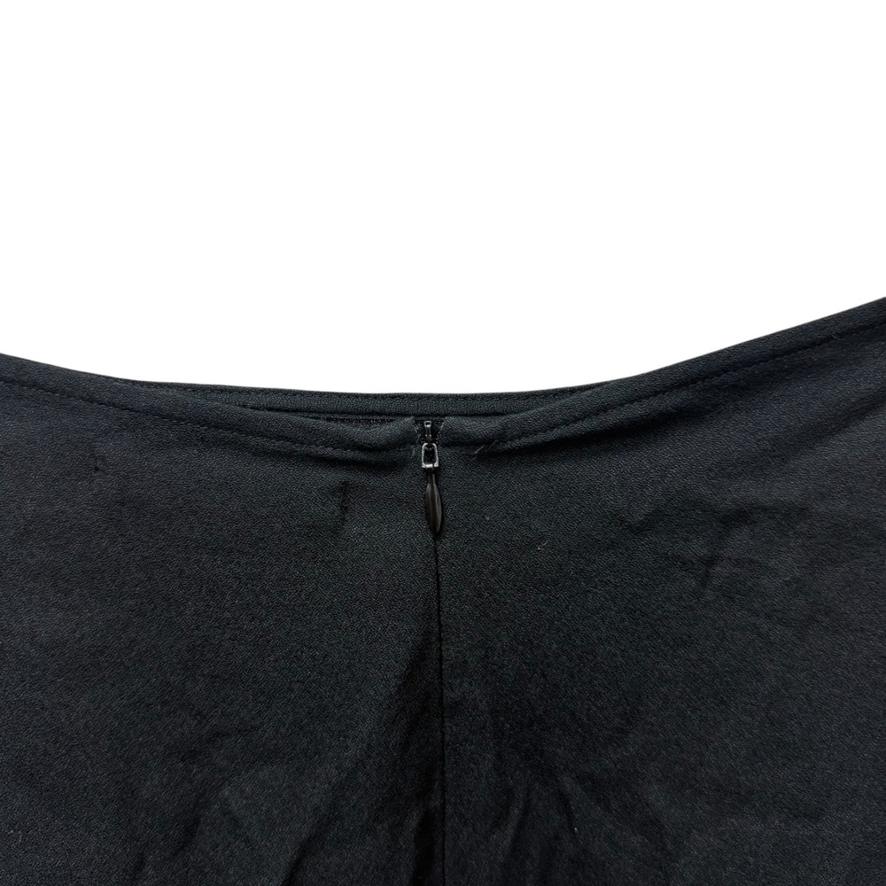 Reformation Margot High Rise Mini Skirt Black Side Slit Crepe Size 2 - Picture 8 of 9